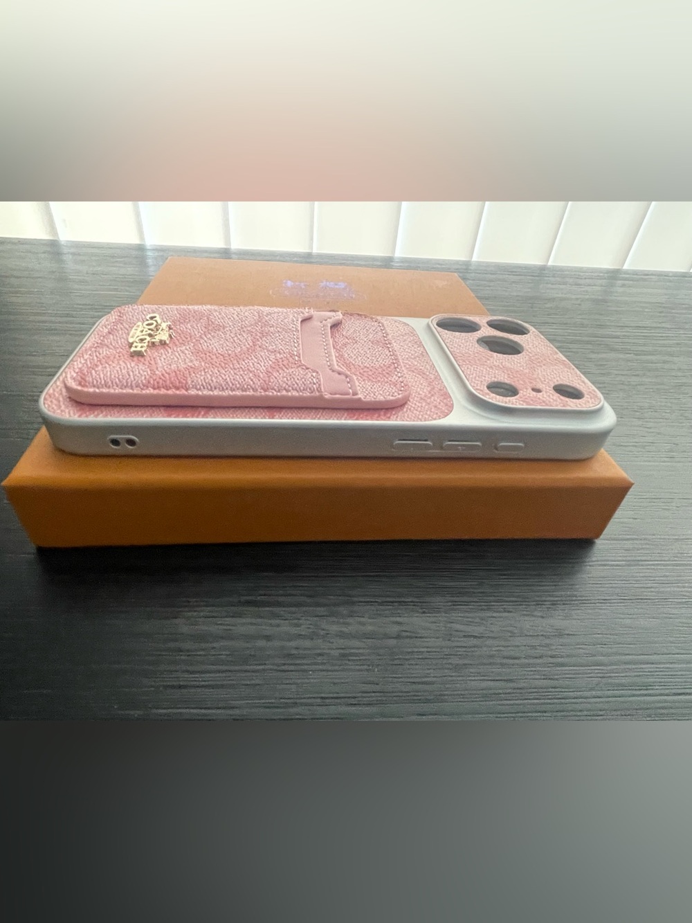 iPhone 17 pro max Coach Card Pocket Phone Case with Gold Logo. Box included - Picture 2 of 9